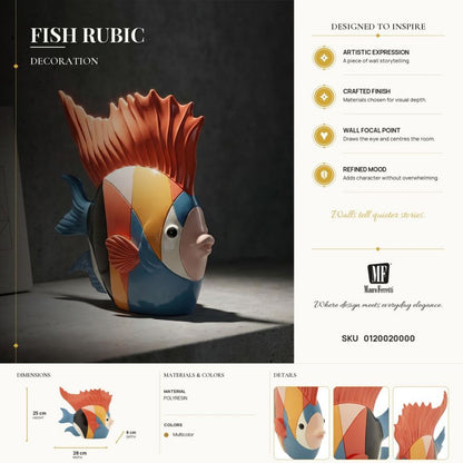Decoratie Fish Rubic 28×8×25 cm