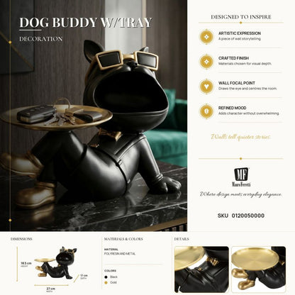 Decoratie Dog Buddy W/tray 27×17×18,5 cm