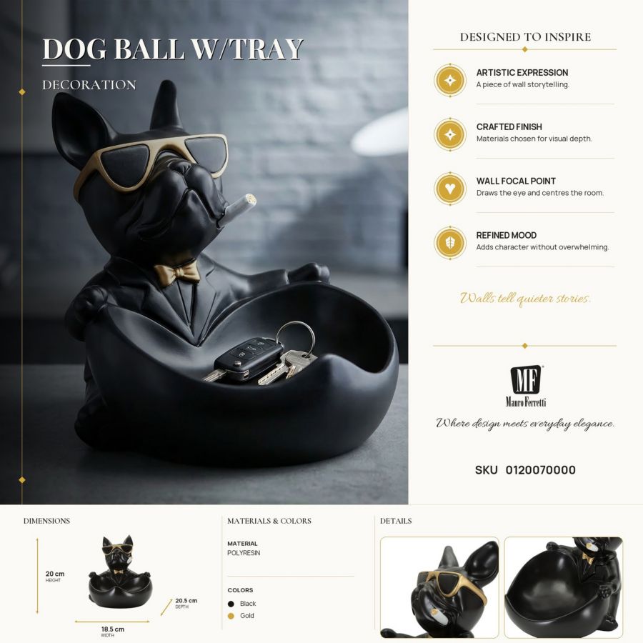 Decoratie Dog Ball W/tray 18,5×20,5×20 cm