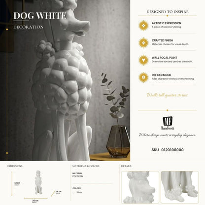Decoratie Dog White 20×26×61 cm