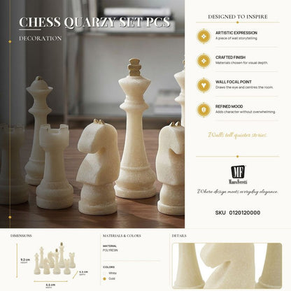Decoratie Chess Quarzy Set 8 Pcs Assorted Ø 4,4×9,2 cm