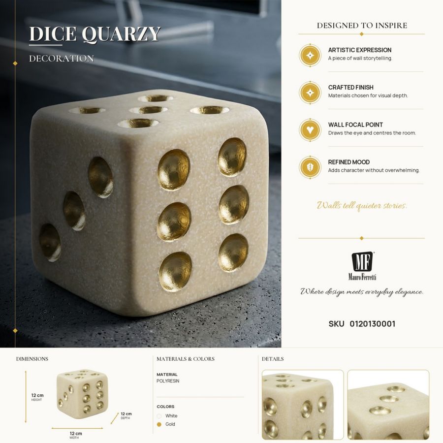 Decoratie Dice Quarzy 12×12×12 cm