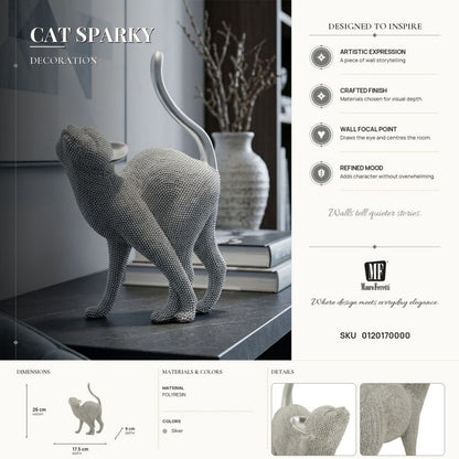 Decoratie Cat Sparky 17,5×9×26 cm