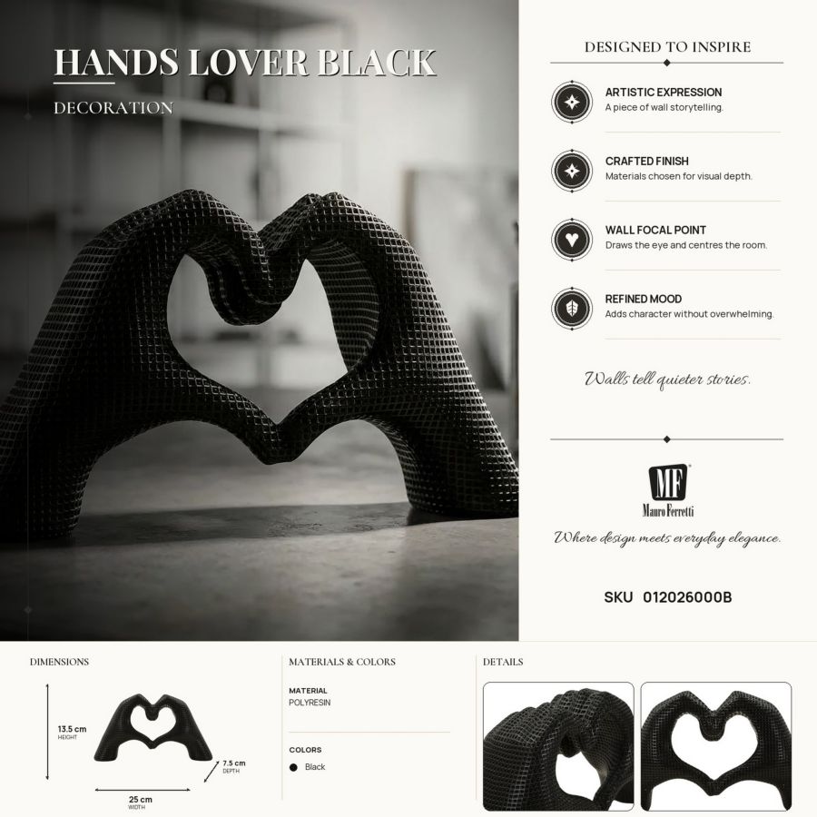 Decoratie Hands Lover Black 25×7,5×13,5 cm