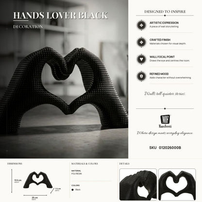 Decoratie Hands Lover Black 25×7,5×13,5 cm