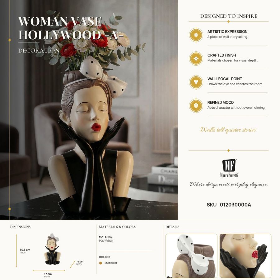 Decoratie Woman Vase Hollywood -a- Ø 17×14×30,5 cm