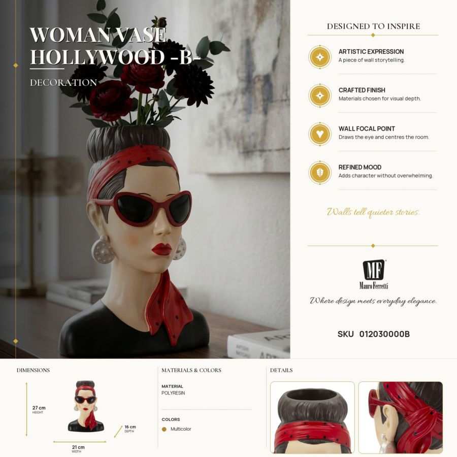 Decoratie Woman Vase Hollywood -b- 21×16×27 cm