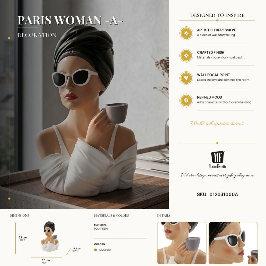 Decoratie Paris Woman -a- 20×18,5×29 cm