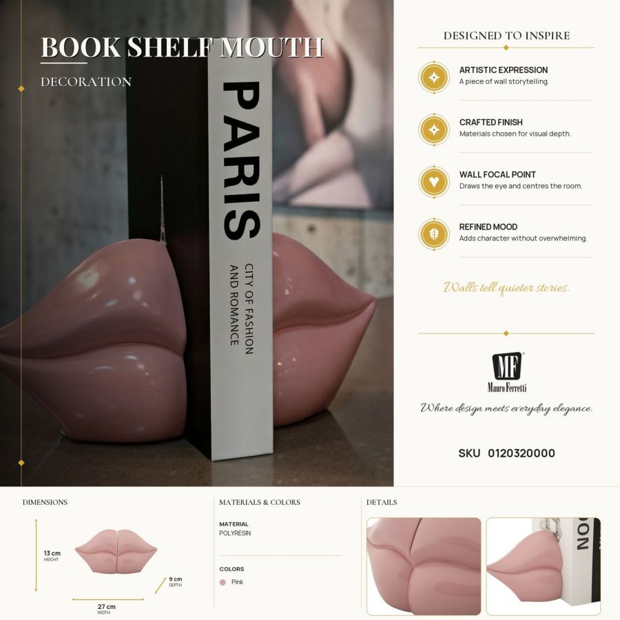 Decoratie Book Shelf Mouth 27×9×13 cm