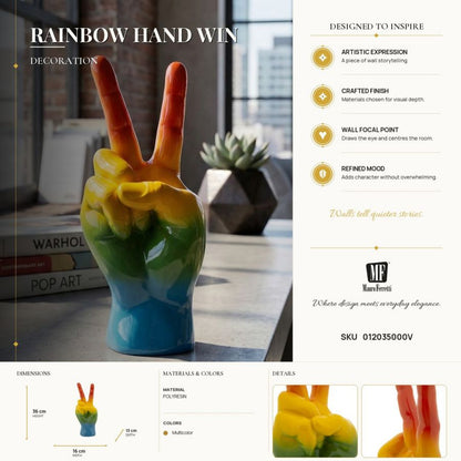 Decoratie Rainbow Hand Win 16×13×36,5 cm