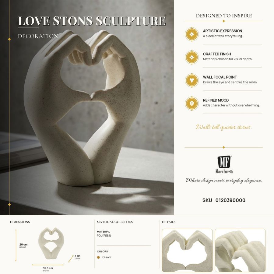 Decoratie Love Stons Sculpture 16,5×7×20 cm