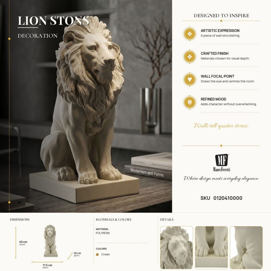 Decoratie Lion Stons 17,5×25×40 cm