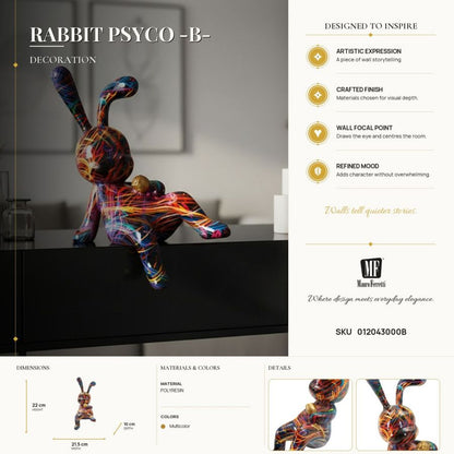 Decoratie Rabbit Psyco -b- 21,5×10×22 cm