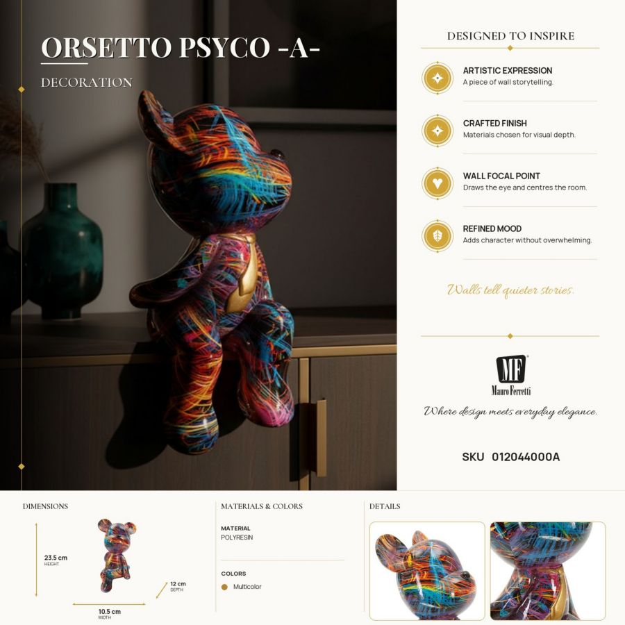 Decoratie Orsetto Psyco -a- 10,5×12×23,5 cm