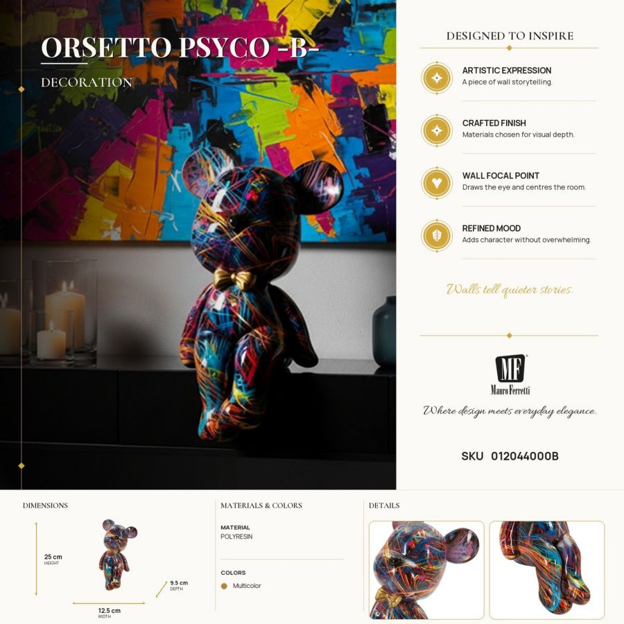 Decoratie Orsetto Psyco -b- 12,5×9,5×25 cm