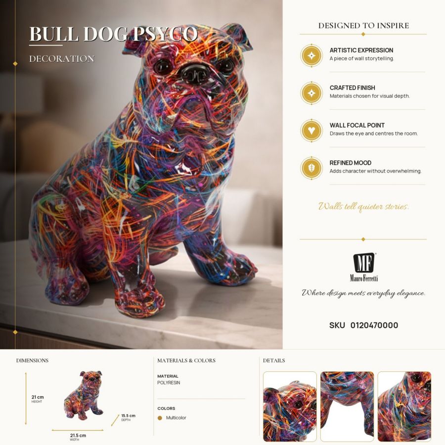 Decoratie Bull Dog Psyco 21,5×15,5×21 cm