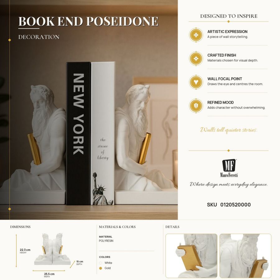 Decoratie Book End Poseidone 25,5×15×22,3 cm