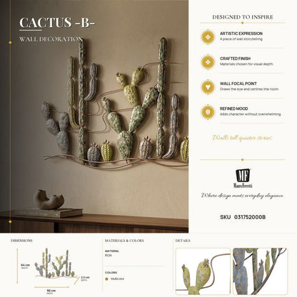 Wanddecoratie Cactus -b- 90×2,5×64 cm