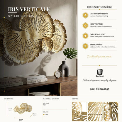 Wanddecoratie Iris Verticale 115×5×64 cm