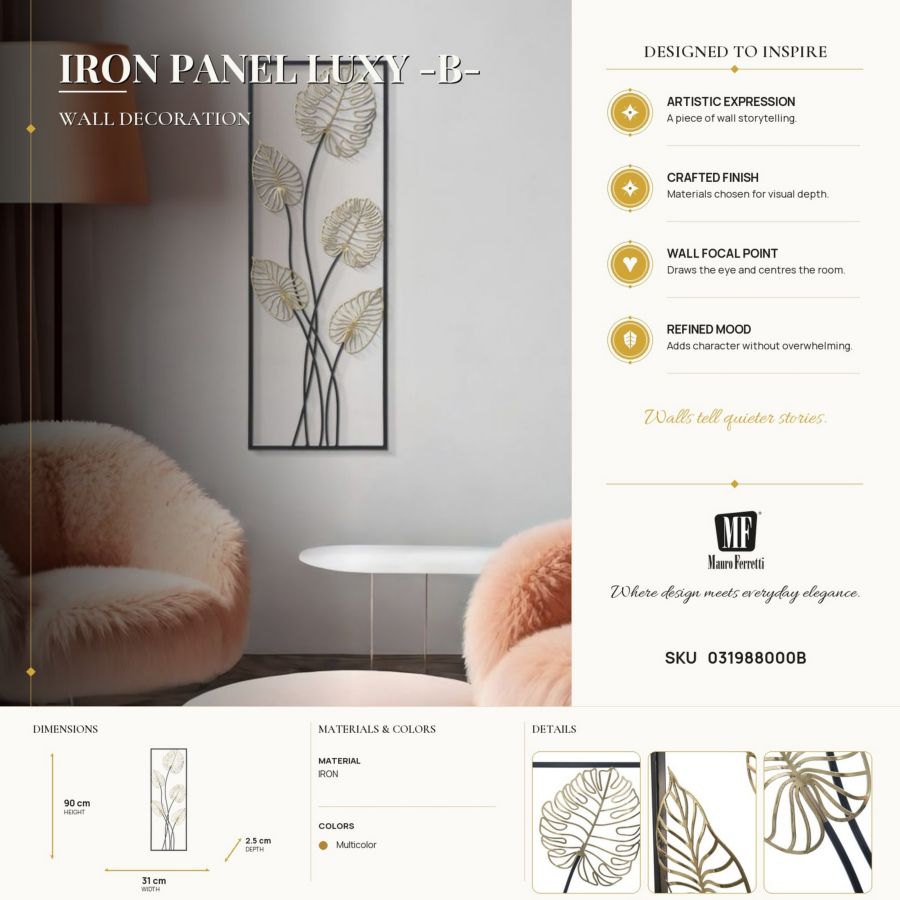 Wanddecoratie Luxy -b- 31×2,5×90 cm