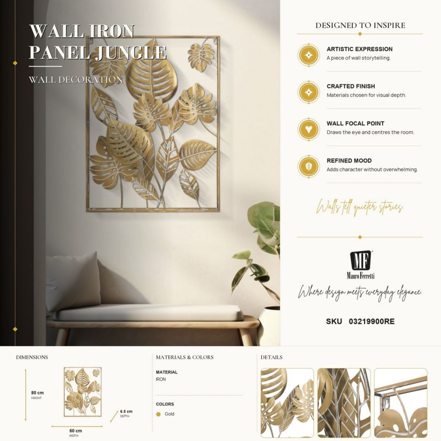 Wanddecoratie Jungle Ret. 60x80x6.5