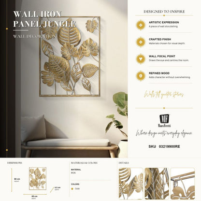 Wanddecoratie Jungle Ret. 60x80x6.5