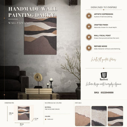 Schilderij Handmade Wall Painting Darky 80×3,7×100 cm