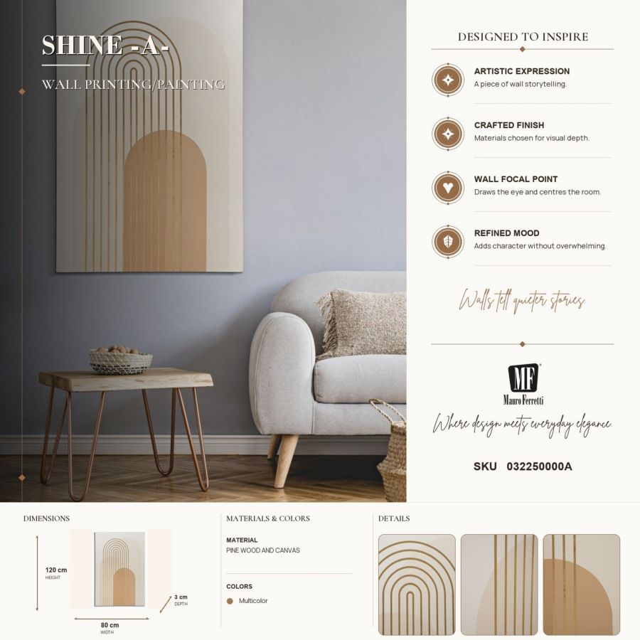 Schilderij Printing/painting Shine -a- 80×3×120 cm