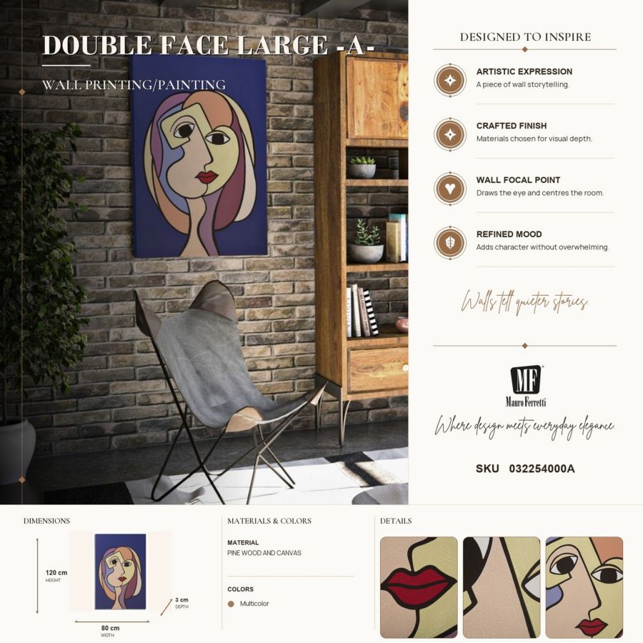Schilderij Printing/painting Double Face Large -a- 80×3×120 cm