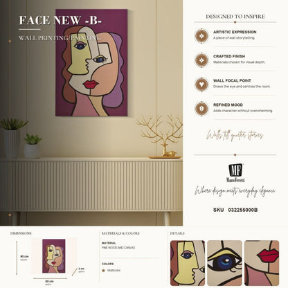 Schilderij Printing/painting Face New -b- 60×3×90 cm