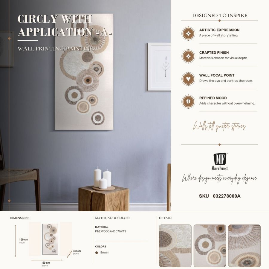 Schilderij Printing/painting Circly With Application -a- 50×3,2×100 cm