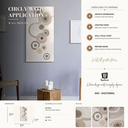 Schilderij Printing/painting Circly With Application -a- 50×3,2×100 cm