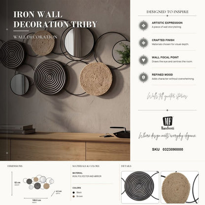 Wanddecoratie Triby 106,5×4,5×52 cm