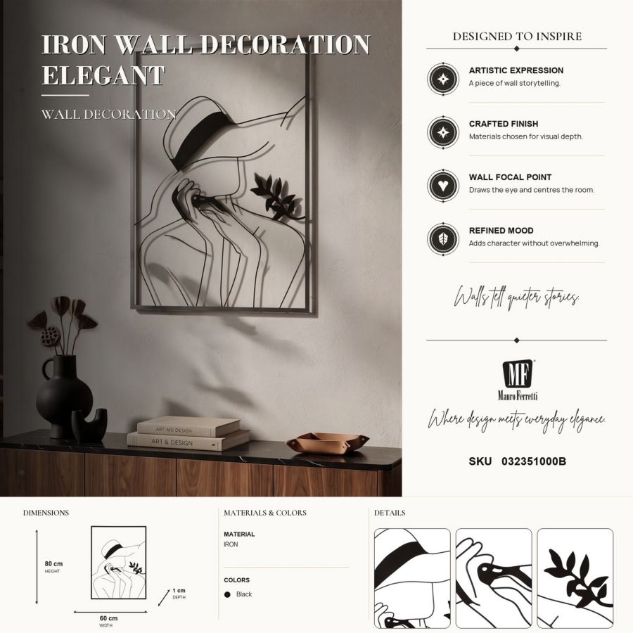 Wanddecoratie Elegant -b- 60×1×80 cm