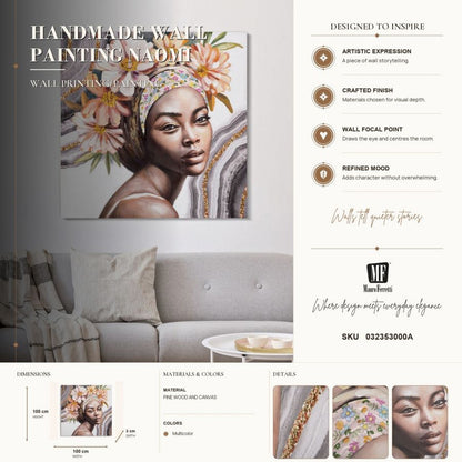 Schilderij Handmade Wall Painting Naomi -a- 100×3×100 cm