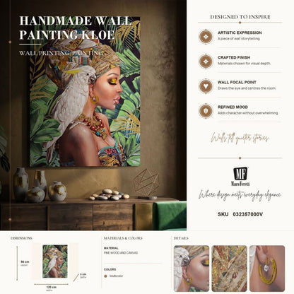 Schilderij Handmade Wall Painting Kloe Vertical 90×3×120 cm