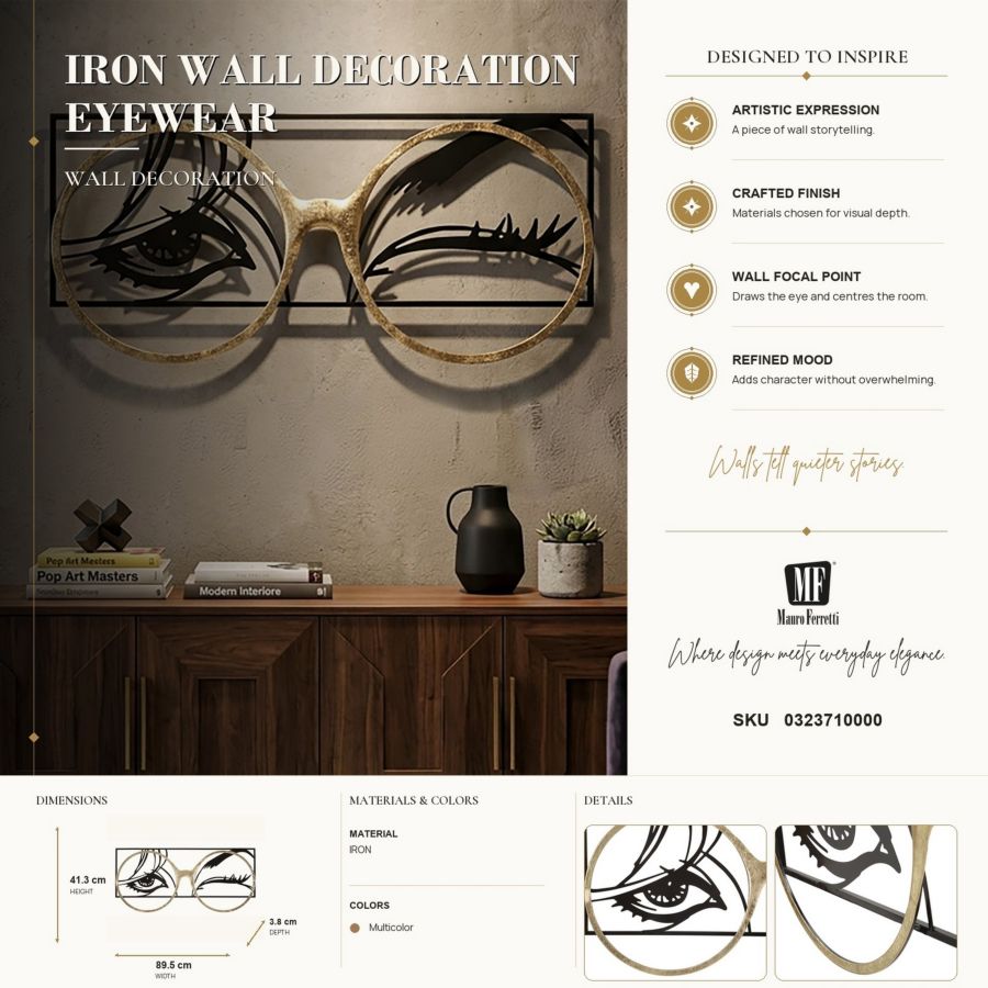 Wanddecoratie Eyewear 89,5×3,8×41,3 cm