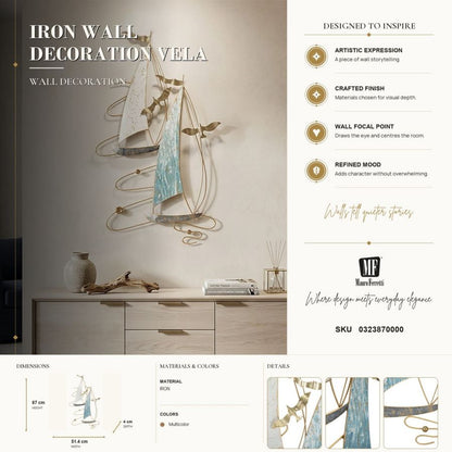 Wanddecoratie Vela Color 51,4×4×87 cm