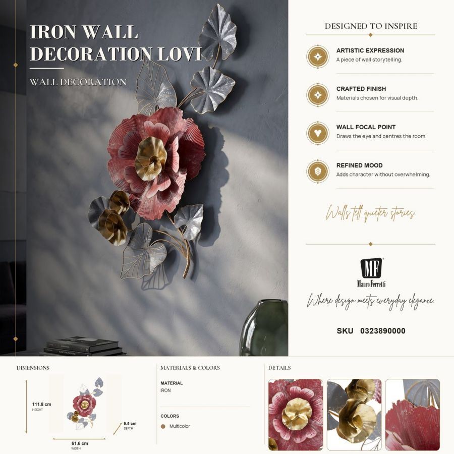 Wanddecoratie Lovi 61,6×9,5×111,8 cm