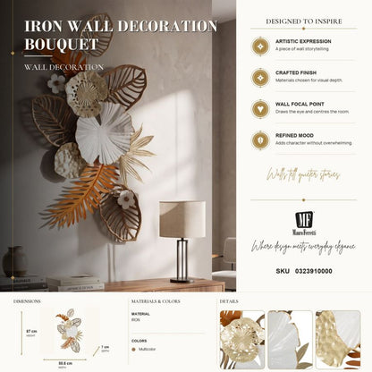 Wanddecoratie Bouquet 50,8×7×87 cm