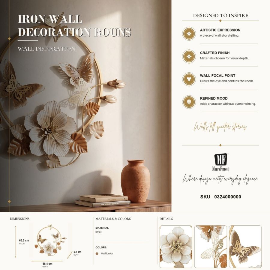 Wanddecoratie Rouns 58,4×5,1×63,5 cm