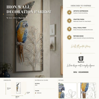 Wanddecoratie Parrot 28,6×2,5×74,3 cm