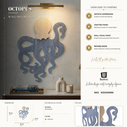 Wandpaneel Octopus 41×1.5×57 cm