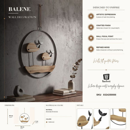 Wandpaneel Balene 56×2×60 cm