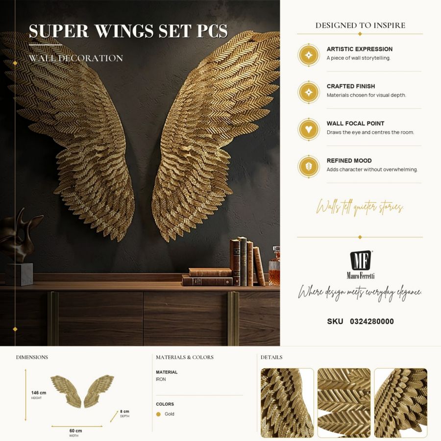 Wandpaneel Super Wings Set 2 Pcs 60×8×146 cm