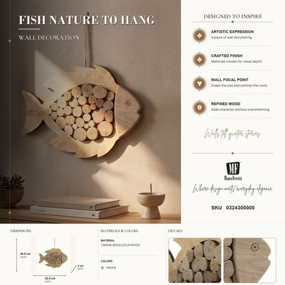Wanddecoratie Fish Nature To Hang 42,5×2×28,5 cm