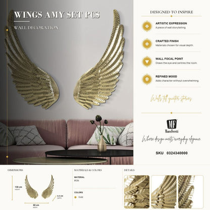 Wandpaneel Wings Amy Set 2 Pcs 60×4,4×130 cm