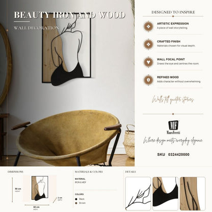 Wandpaneel Beauty Iron & Wood 60x2x90