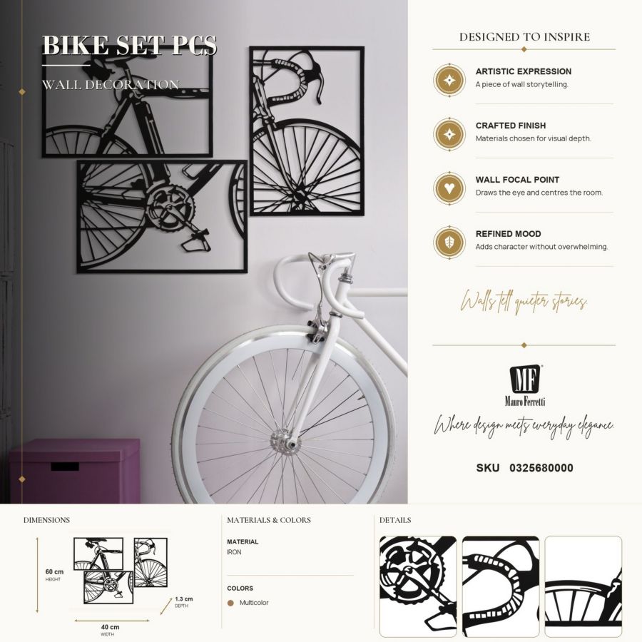 Wandpaneel Bike Set 3 Pcs 40×1,3×60 cm