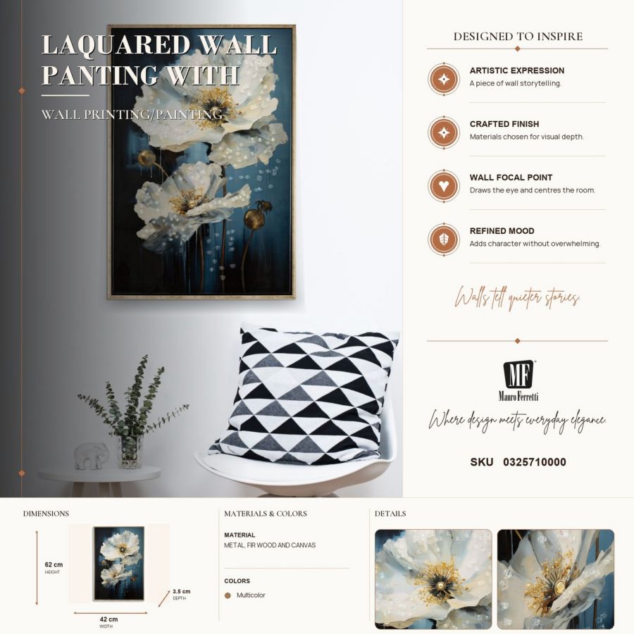 Schilderij Laquared Wall Panting With Frame Bluey 42×3,5×62 cm